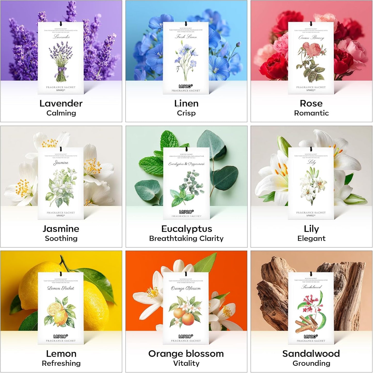 12 Packs Lemon Scented Sachets for Drawer Closet Bathroom Odor Eliminator - Fresh Home Fragrance Car Air Frehener