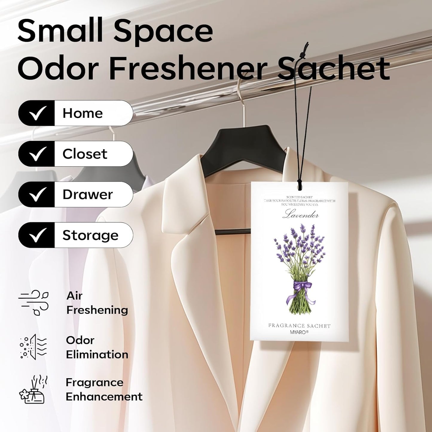 12 Packs Lemon Scented Sachets for Drawer Closet Bathroom Odor Eliminator - Fresh Home Fragrance Car Air Frehener