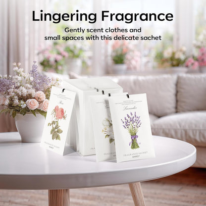 12 Packs Lemon Scented Sachets for Drawer Closet Bathroom Odor Eliminator - Fresh Home Fragrance Car Air Frehener