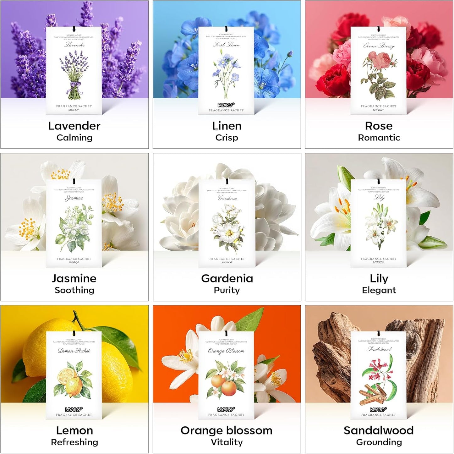 12 Packs Lemon Scented Sachets for Drawer Closet Bathroom Odor Eliminator - Fresh Home Fragrance Car Air Frehener