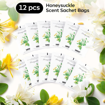 12 Packs Lemon Scented Sachets for Drawer Closet Bathroom Odor Eliminator - Fresh Home Fragrance Car Air Frehener