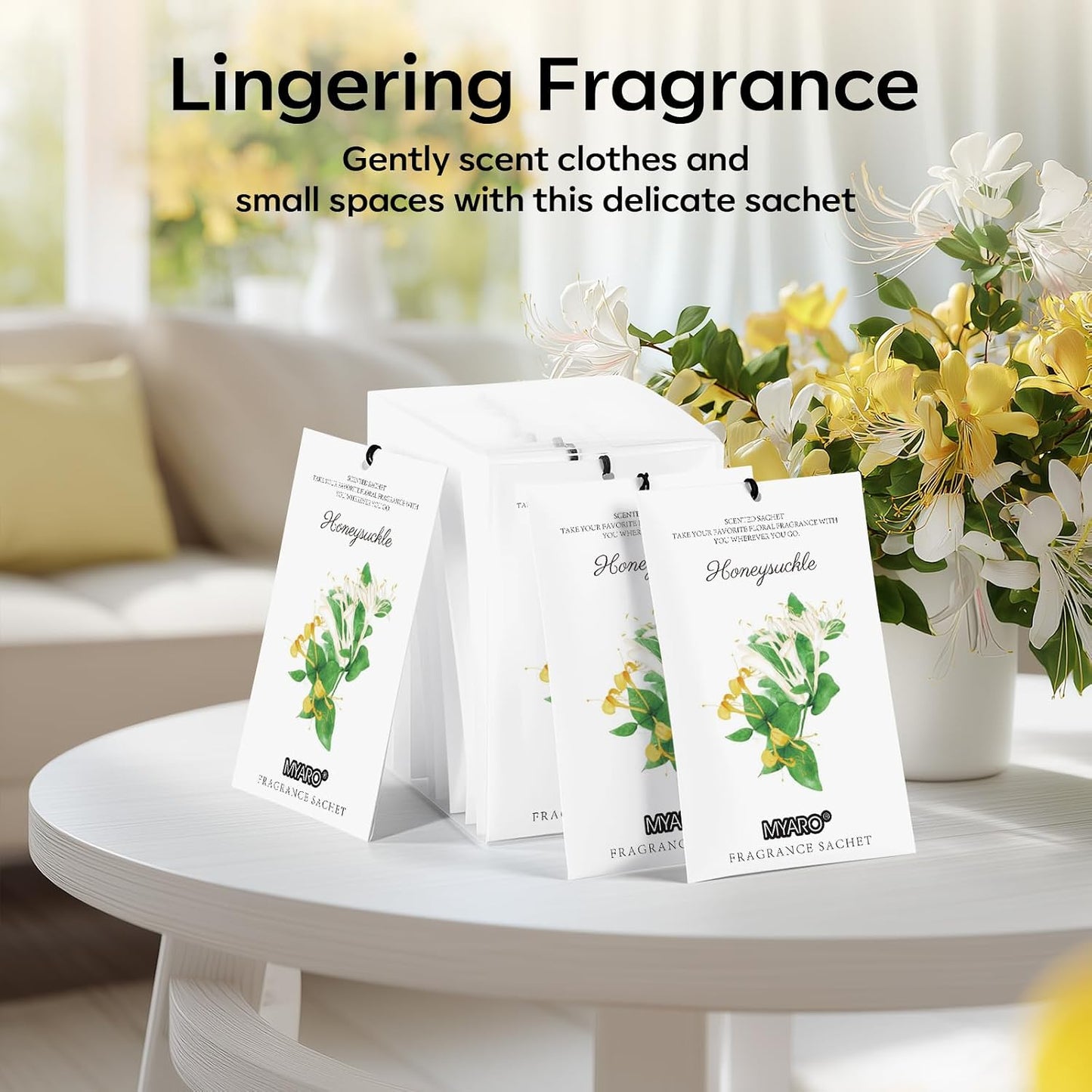 12 Packs Lemon Scented Sachets for Drawer Closet Bathroom Odor Eliminator - Fresh Home Fragrance Car Air Frehener