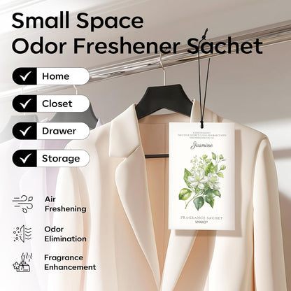 12 Packs Lemon Scented Sachets for Drawer Closet Bathroom Odor Eliminator - Fresh Home Fragrance Car Air Frehener