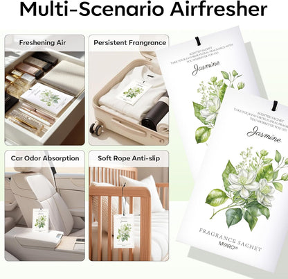 12 Packs Lemon Scented Sachets for Drawer Closet Bathroom Odor Eliminator - Fresh Home Fragrance Car Air Frehener