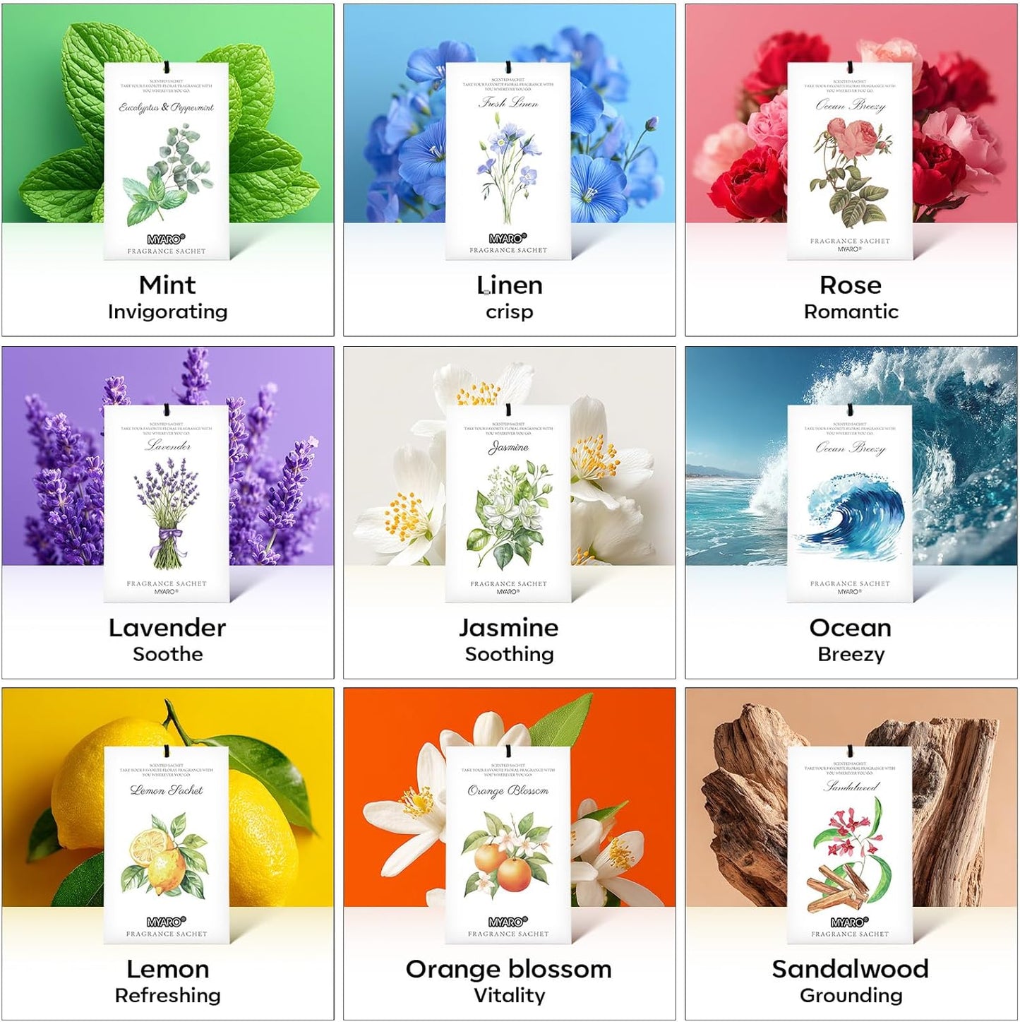 12 Packs Lemon Scented Sachets for Drawer Closet Bathroom Odor Eliminator - Fresh Home Fragrance Car Air Frehener