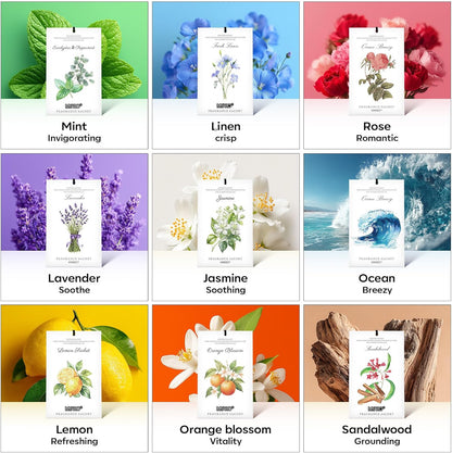 12 Packs Lemon Scented Sachets for Drawer Closet Bathroom Odor Eliminator - Fresh Home Fragrance Car Air Frehener