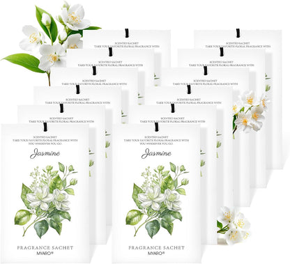 12 Packs Lemon Scented Sachets for Drawer Closet Bathroom Odor Eliminator - Fresh Home Fragrance Car Air Frehener