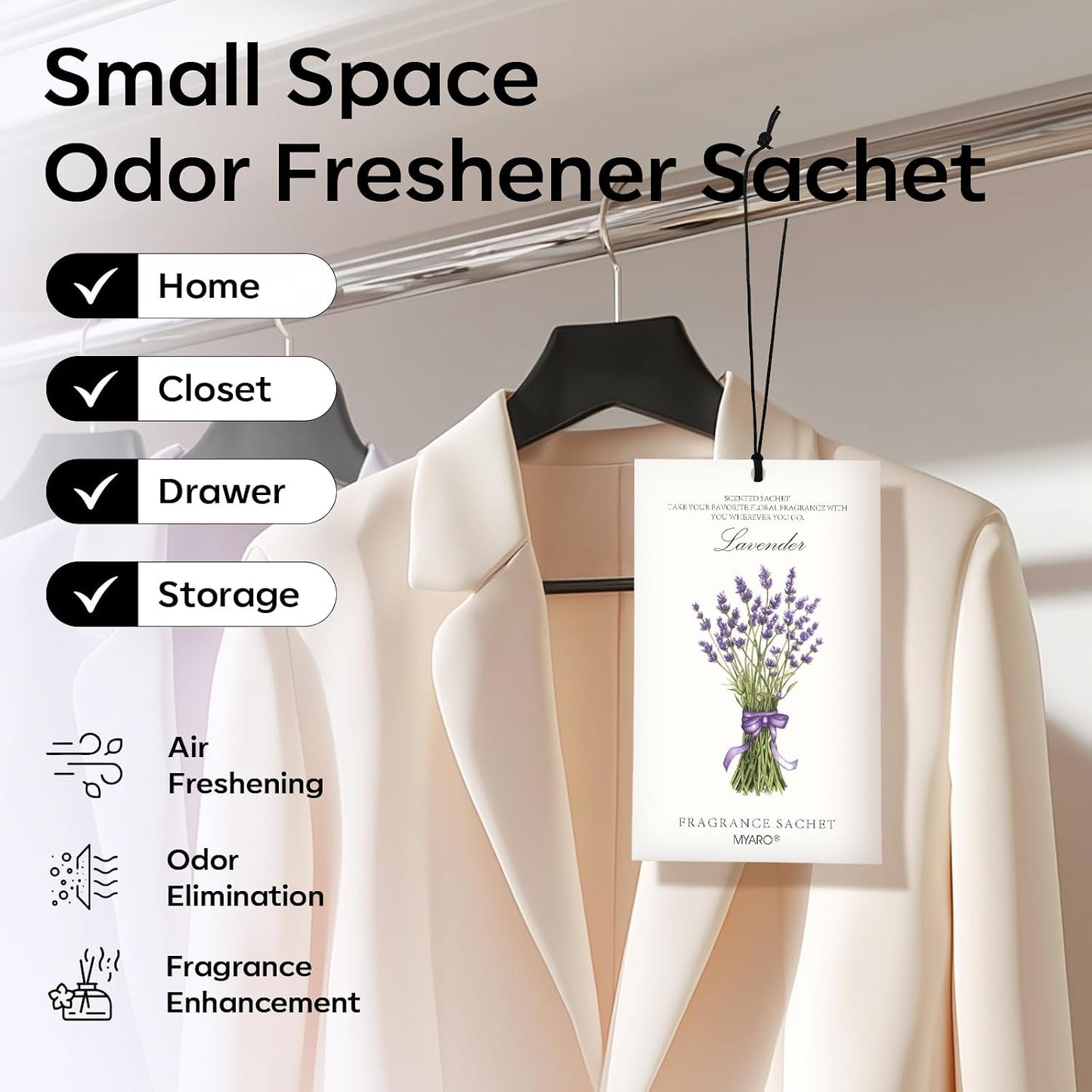 12 Packs Lemon Scented Sachets for Drawer Closet Bathroom Odor Eliminator - Fresh Home Fragrance Car Air Frehener
