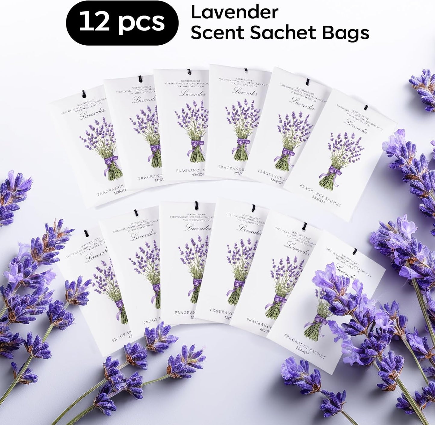 12 Packs Lemon Scented Sachets for Drawer Closet Bathroom Odor Eliminator - Fresh Home Fragrance Car Air Frehener