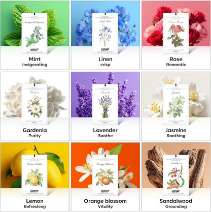 12 Packs Lemon Scented Sachets for Drawer Closet Bathroom Odor Eliminator - Fresh Home Fragrance Car Air Frehener