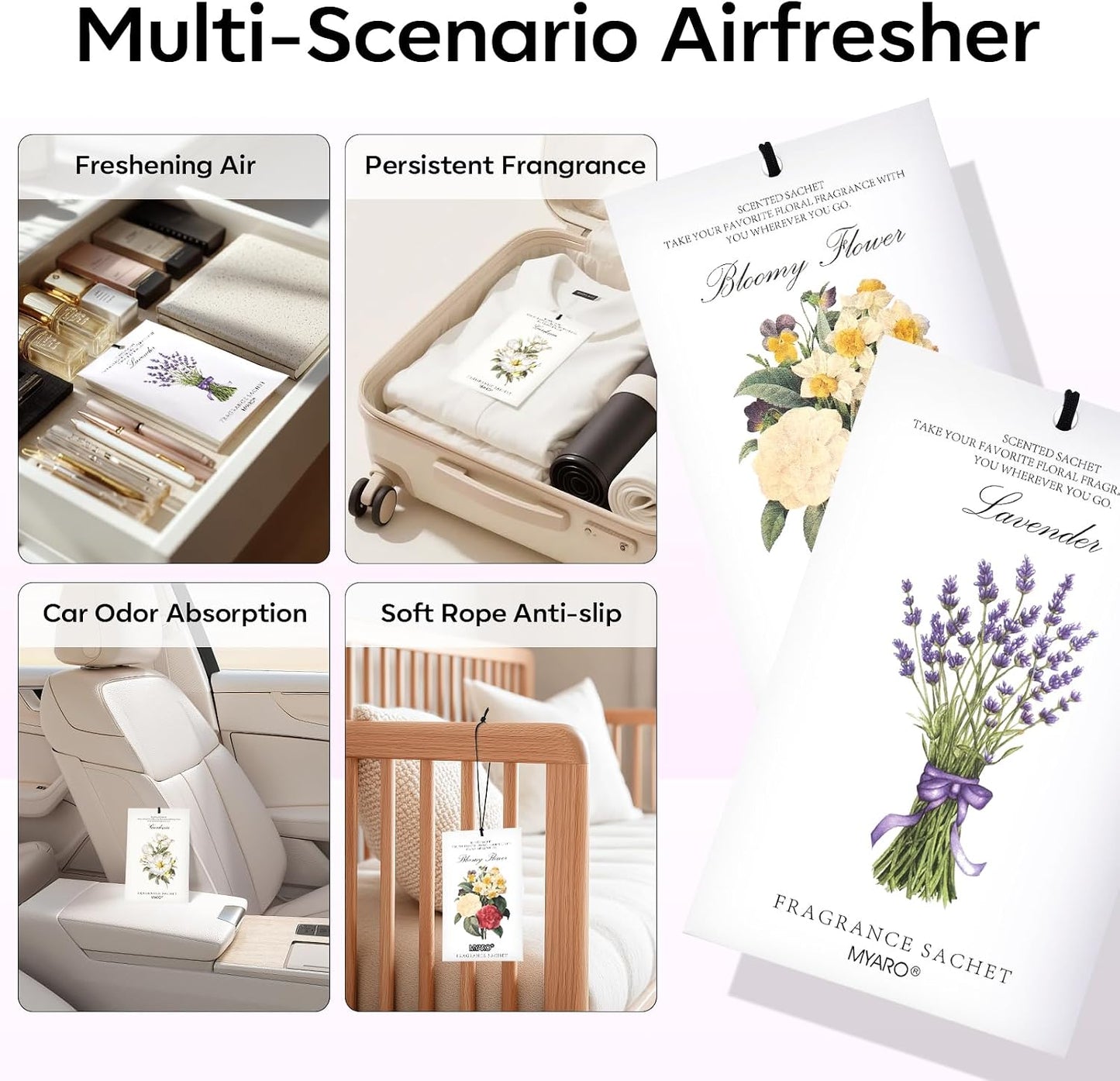 12 Packs Lemon Scented Sachets for Drawer Closet Bathroom Odor Eliminator - Fresh Home Fragrance Car Air Frehener