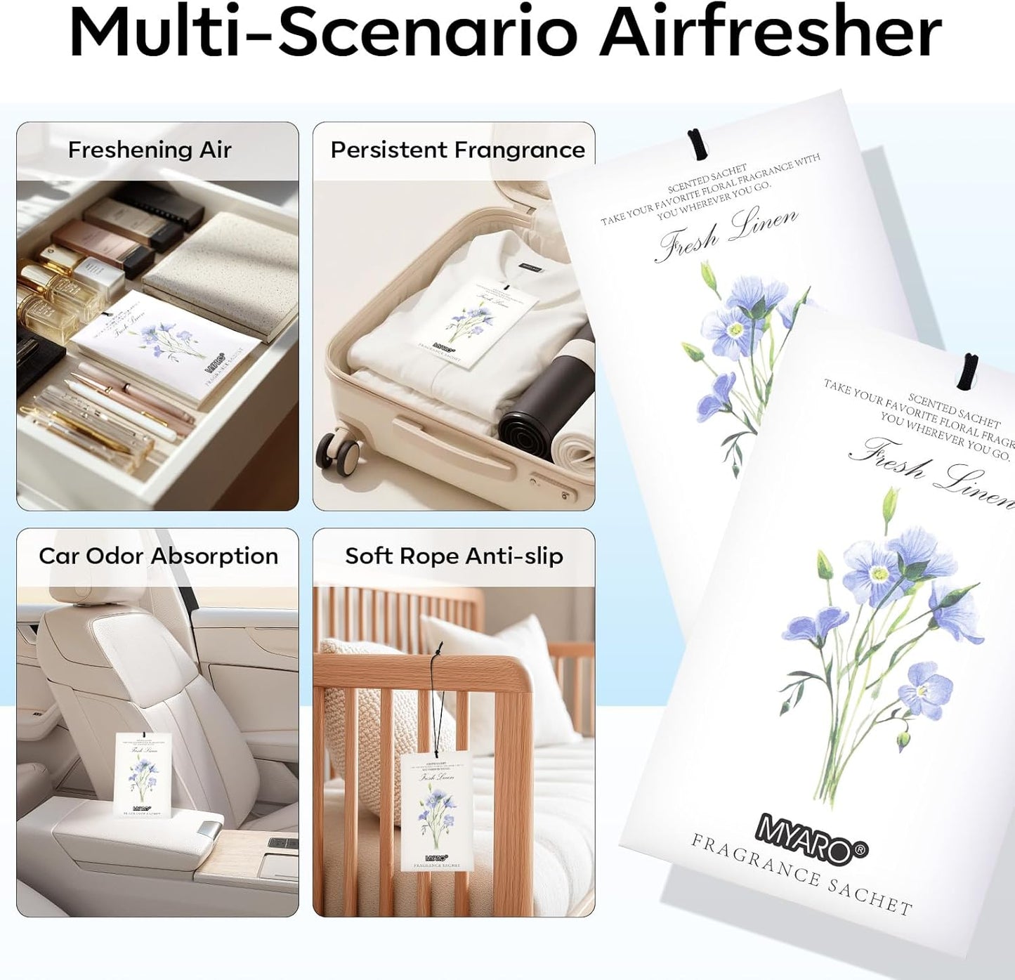 12 Packs Lemon Scented Sachets for Drawer Closet Bathroom Odor Eliminator - Fresh Home Fragrance Car Air Frehener