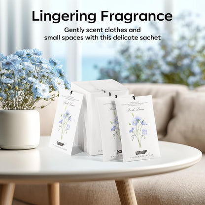 12 Packs Lemon Scented Sachets for Drawer Closet Bathroom Odor Eliminator - Fresh Home Fragrance Car Air Frehener