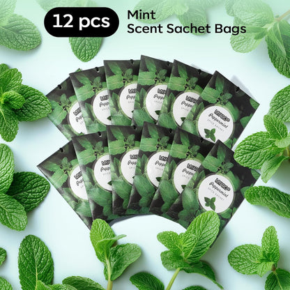 12 Packs Lemon Scented Sachets for Drawer Closet Bathroom Odor Eliminator - Fresh Home Fragrance Car Air Frehener
