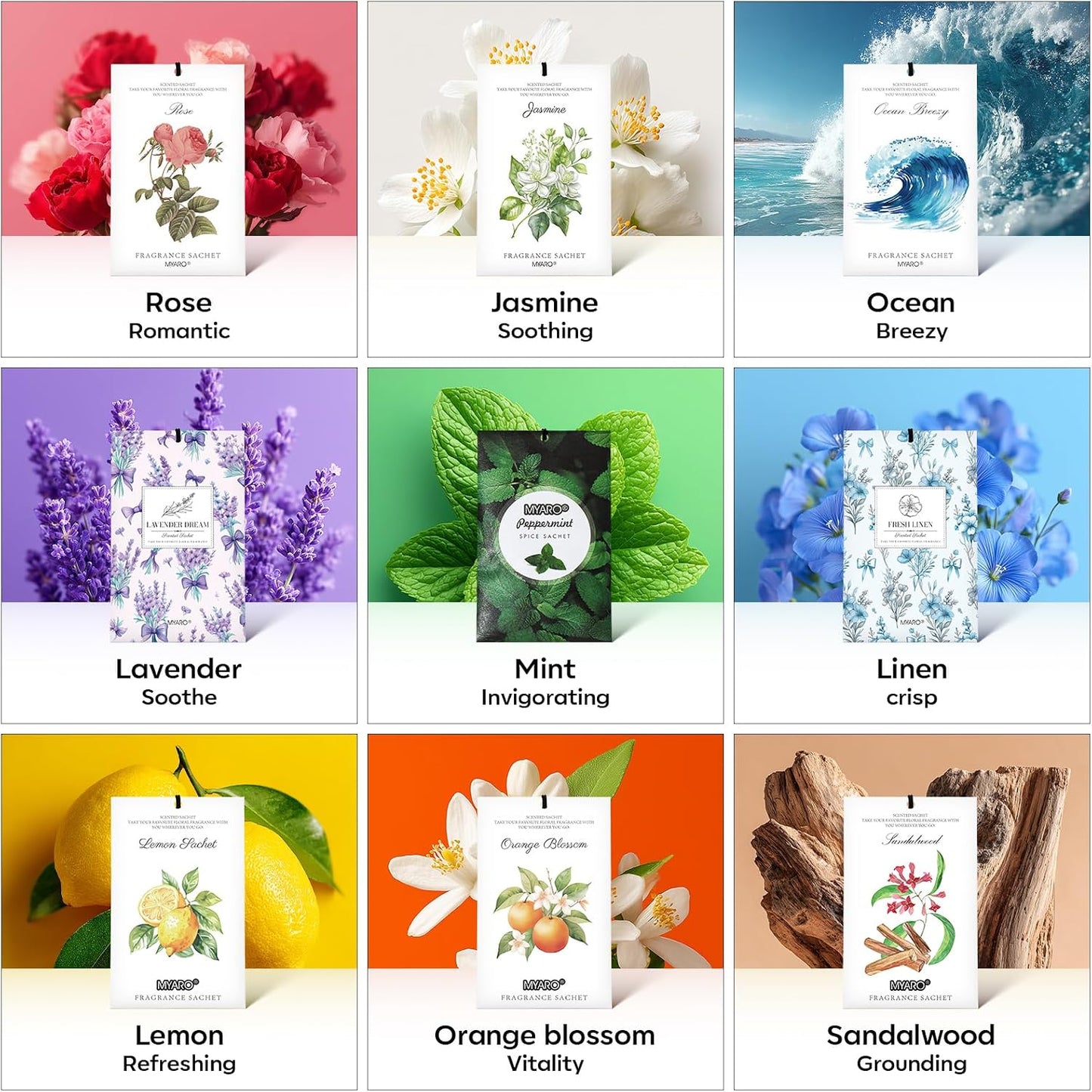 12 Packs Lemon Scented Sachets for Drawer Closet Bathroom Odor Eliminator - Fresh Home Fragrance Car Air Frehener