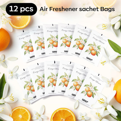12 Packs Lemon Scented Sachets for Drawer Closet Bathroom Odor Eliminator - Fresh Home Fragrance Car Air Frehener