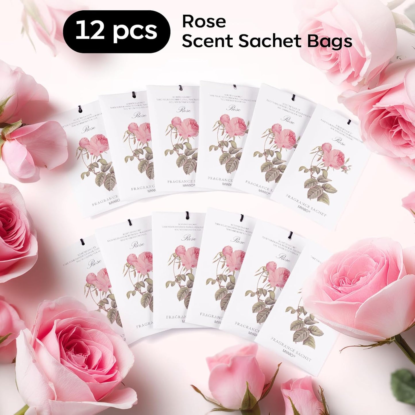 12 Packs Lemon Scented Sachets for Drawer Closet Bathroom Odor Eliminator - Fresh Home Fragrance Car Air Frehener