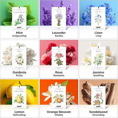 12 Packs Lemon Scented Sachets for Drawer Closet Bathroom Odor Eliminator - Fresh Home Fragrance Car Air Frehener