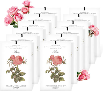12 Packs Lemon Scented Sachets for Drawer Closet Bathroom Odor Eliminator - Fresh Home Fragrance Car Air Frehener