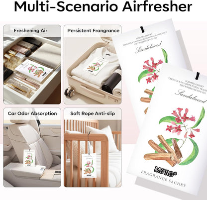 12 Packs Lemon Scented Sachets for Drawer Closet Bathroom Odor Eliminator - Fresh Home Fragrance Car Air Frehener