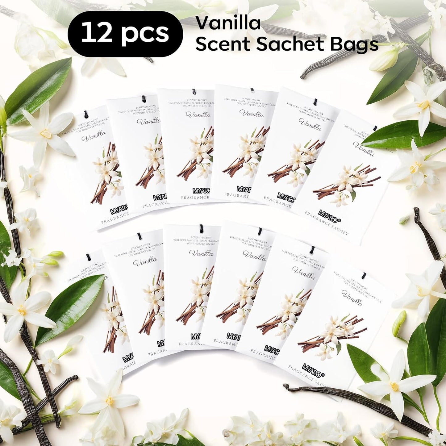 12 Packs Lemon Scented Sachets for Drawer Closet Bathroom Odor Eliminator - Fresh Home Fragrance Car Air Frehener