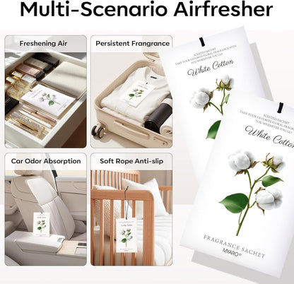 12 Packs Lemon Scented Sachets for Drawer Closet Bathroom Odor Eliminator - Fresh Home Fragrance Car Air Frehener