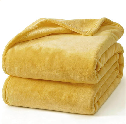 Hansleep Fleece Yellow Throw Blanket, Super Soft Flannel Fuzzy Plush Cozy Blanket for All Seasons, Yellow, Throw 50x60 Inches