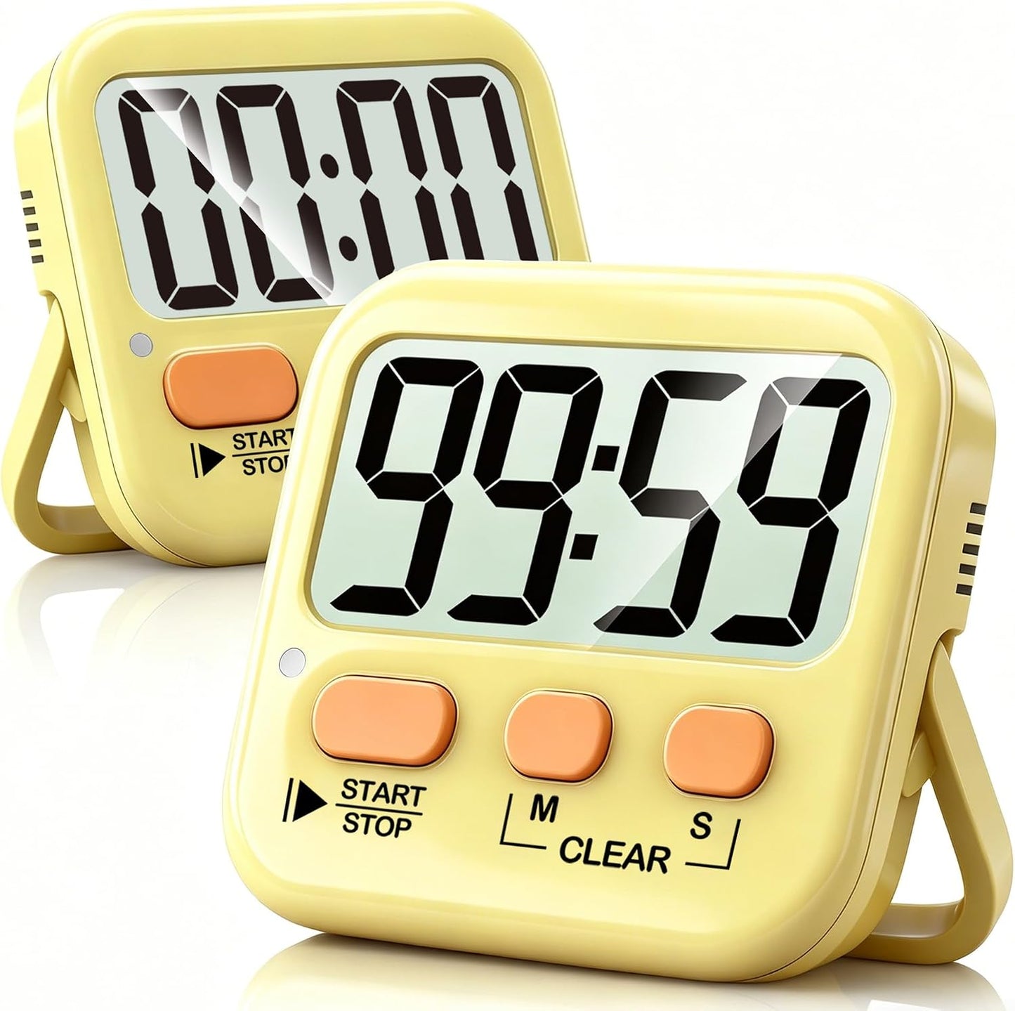 2 Pack Digital Timer for Kids, Magnetic Countdown Kitchen Timers for Cooking, Egg, Classroom, Teacher, Exercise, Study, Oven - Battery Included