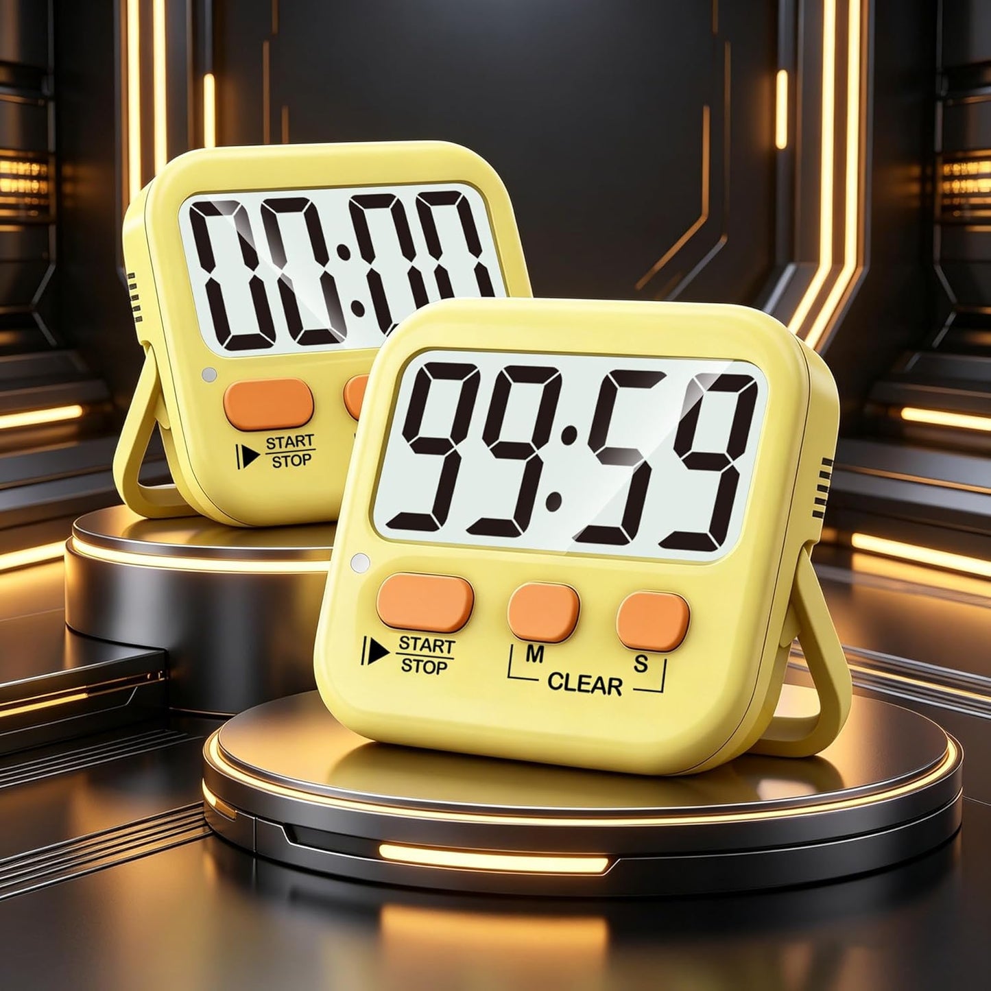 2 Pack Digital Timer for Kids, Magnetic Countdown Kitchen Timers for Cooking, Egg, Classroom, Teacher, Exercise, Study, Oven - Battery Included