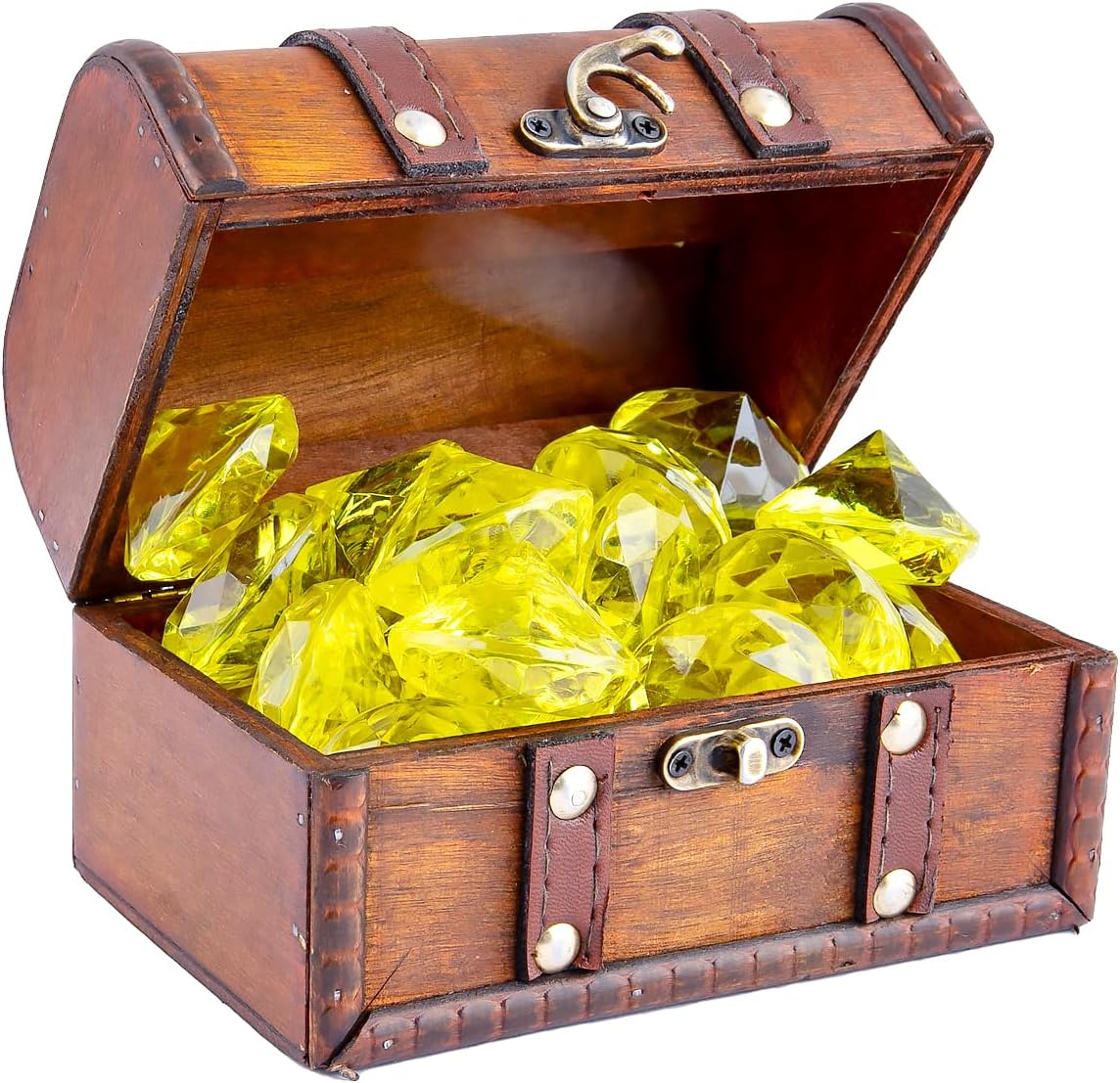 26PCS Yellow Fake Diamonds Big Gem Toys, 1.5in Pool Diving Gems Acrylic Plastic Gemstones for Kids, Party Décor Jewels Treasure Hunt Hiding Sensory Bin Filler Toys Craft Supplies