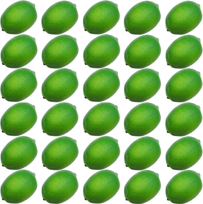 30PCS Faux Yellow Lemons Artificial Fruits Fake Lemons Lifelike Simulation for Lemonade Party Kitchen Table Summer Decorations (Green)