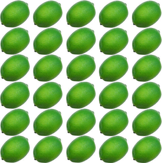 30PCS Faux Yellow Lemons Artificial Fruits Fake Lemons Lifelike Simulation for Lemonade Party Kitchen Table Summer Decorations (Green)