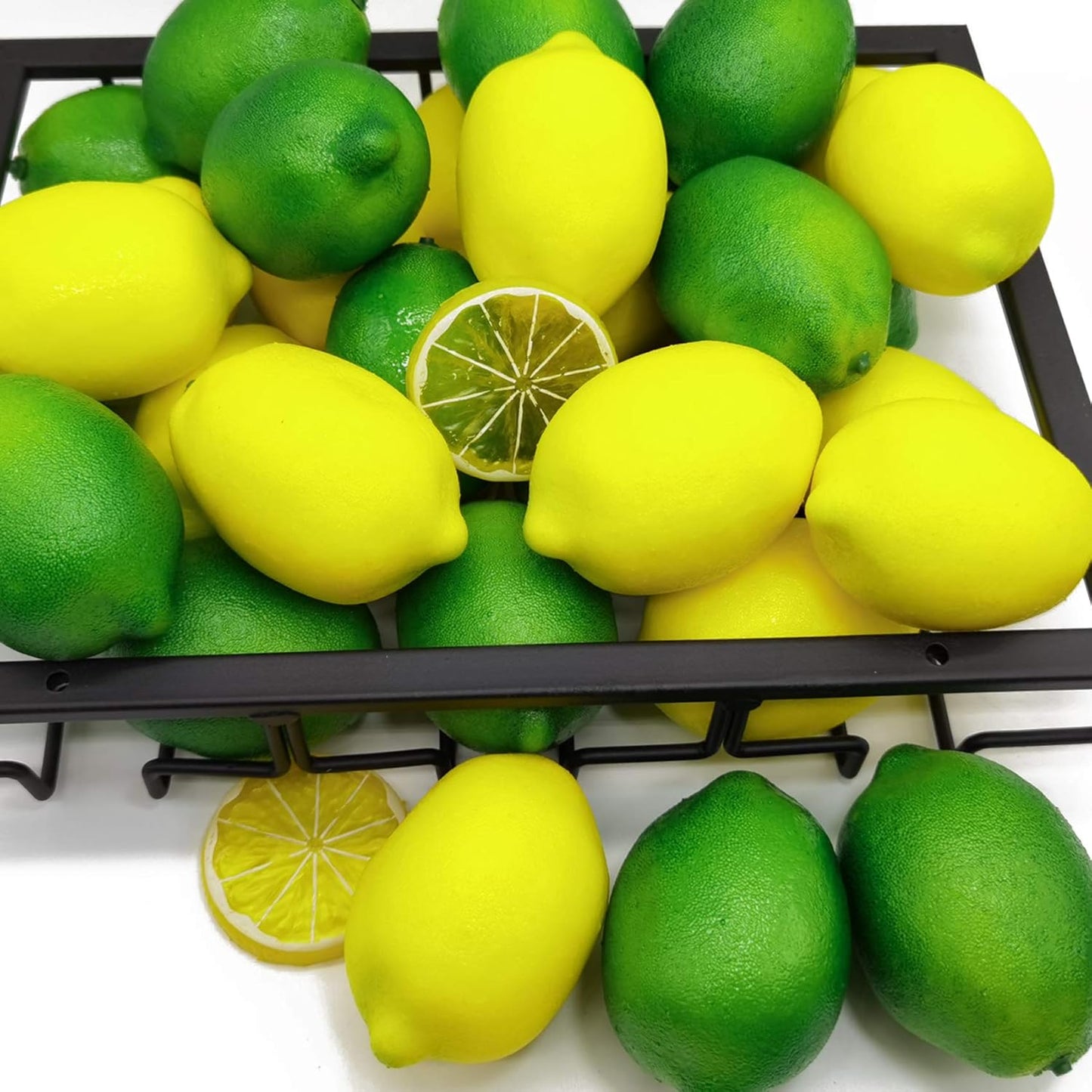 30PCS Faux Yellow Lemons Artificial Fruits Fake Lemons Lifelike Simulation for Lemonade Party Kitchen Table Summer Decorations (Green)