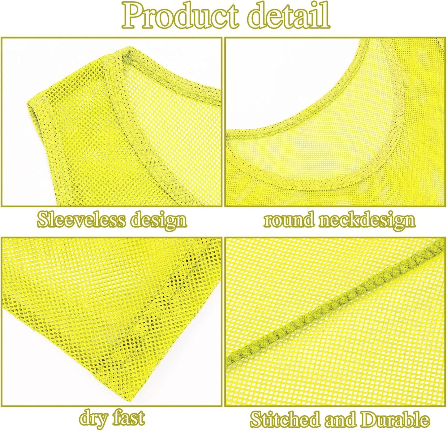 12 Pcs Soccer Pinnies Pennies Jersey Scrimmage Vest Sports Practice Jersey Mesh Basketball Vest for Youth Adult Kids