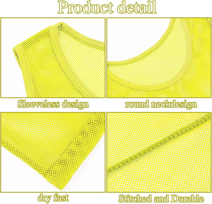 12 Pcs Soccer Pinnies Pennies Jersey Scrimmage Vest Sports Practice Jersey Mesh Basketball Vest for Youth Adult Kids