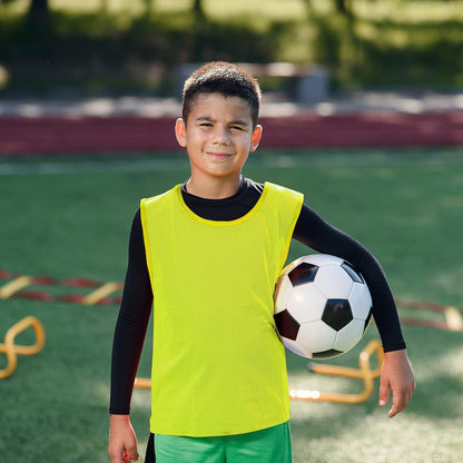 12 Pcs Soccer Pinnies Pennies Jersey Scrimmage Vest Sports Practice Jersey Mesh Basketball Vest for Youth Adult Kids