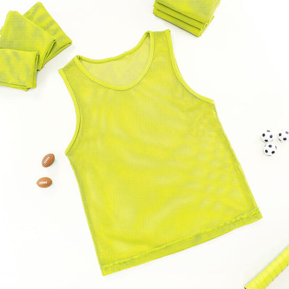 12 Pcs Soccer Pinnies Pennies Jersey Scrimmage Vest Sports Practice Jersey Mesh Basketball Vest for Youth Adult Kids