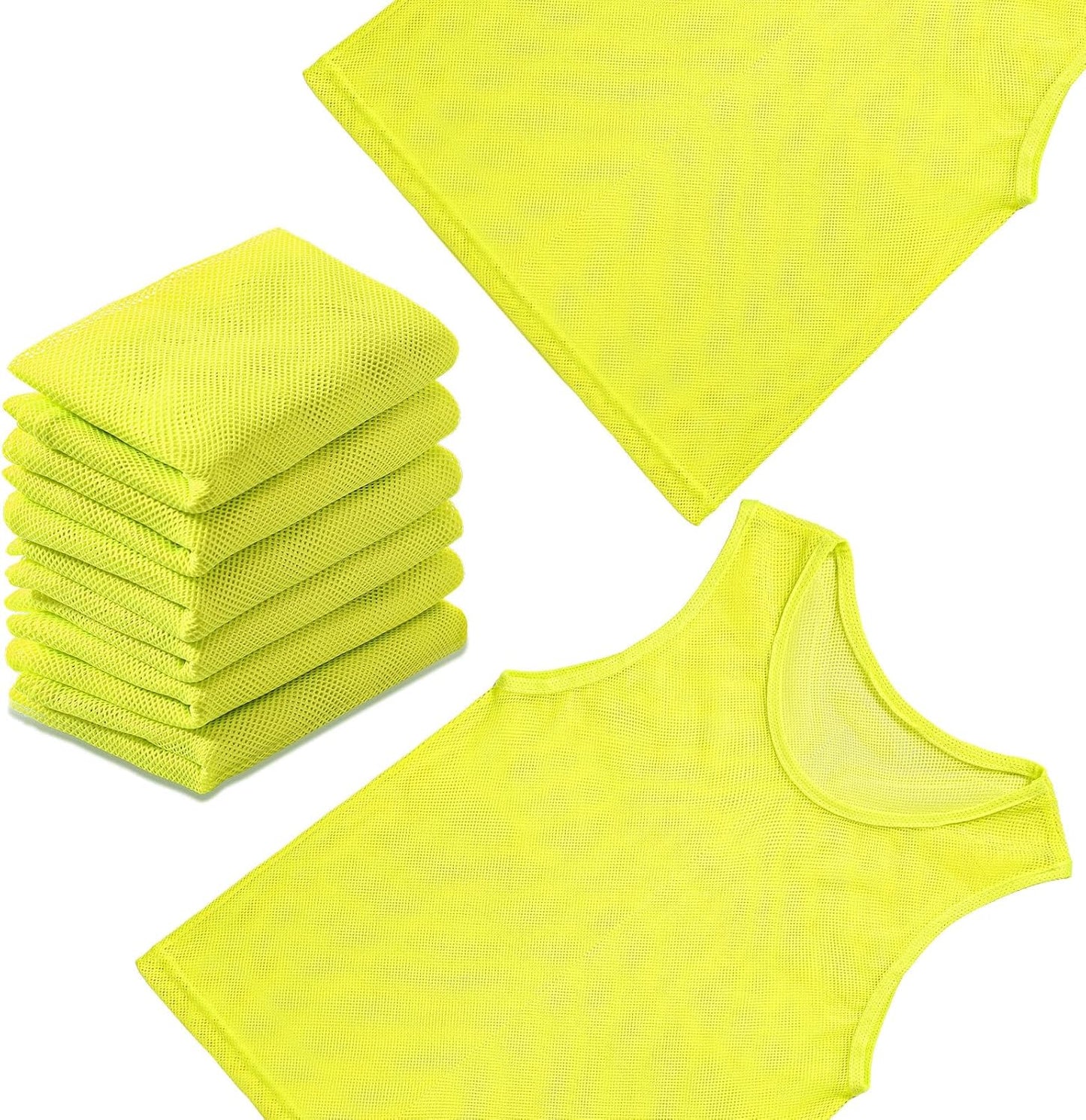 12 Pcs Soccer Pinnies Pennies Jersey Scrimmage Vest Sports Practice Jersey Mesh Basketball Vest for Youth Adult Kids