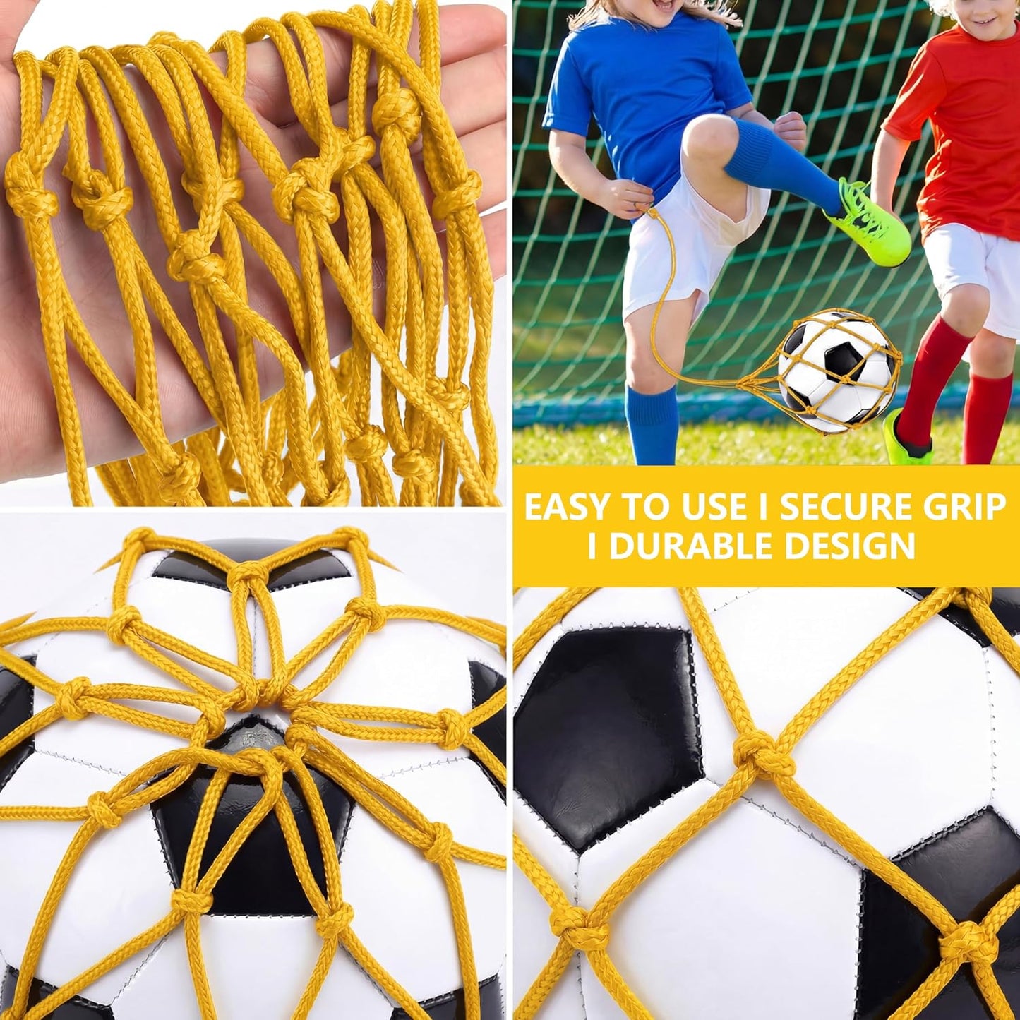 Soccer Kick Trainer, Soccer Ball Net Kicker, Training Equipment | Soccer Kick Back Trainer, Return Trainer Net, Hand-Free Soccer Training Aid, Compatible with Size 3,4,5,Practice Equipment
