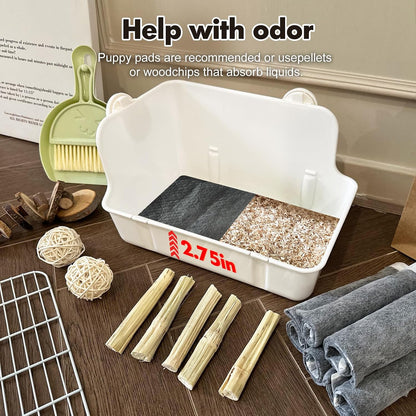 Rabbit Litter Box Bunny Litter Box Guinea Pig Potty Trainer Corner Bedding Pet Potty Pan for Rabbit Guinea Pig Ferret Small Animal Cage Accessories