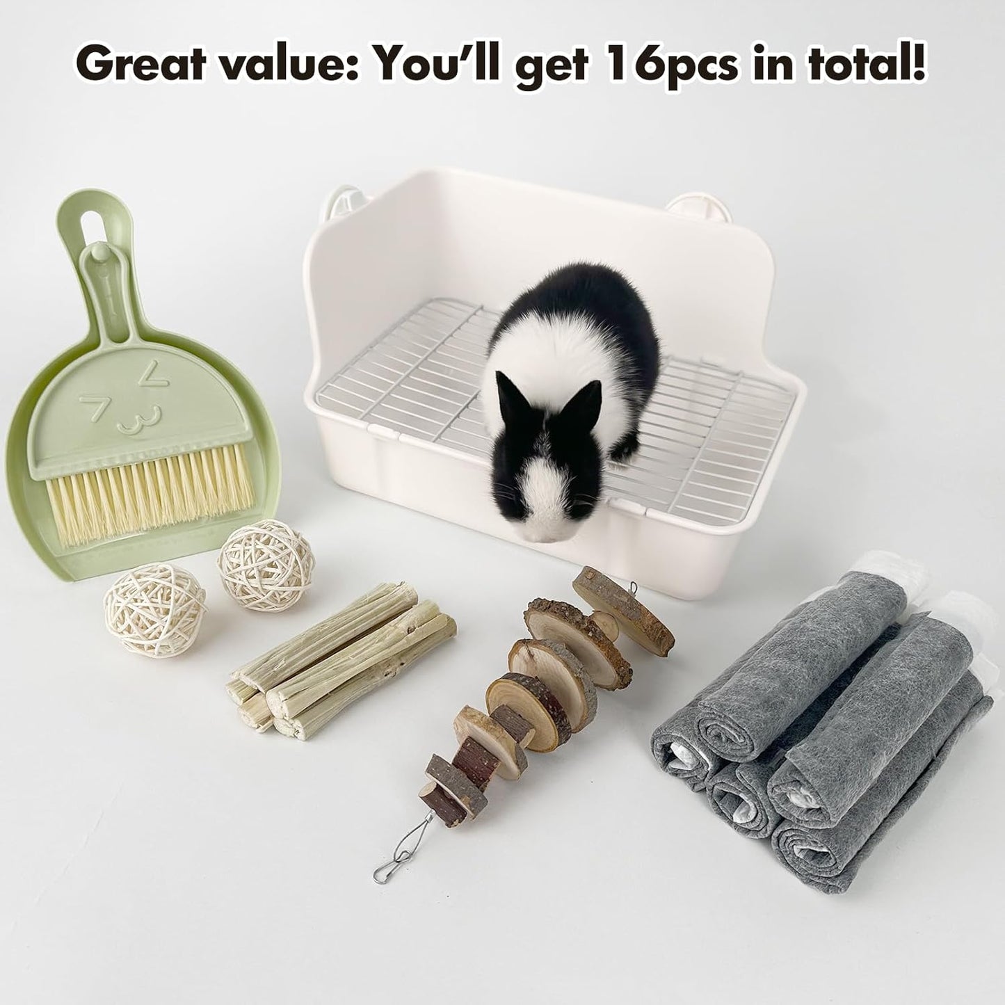 Rabbit Litter Box Bunny Litter Box Guinea Pig Potty Trainer Corner Bedding Pet Potty Pan for Rabbit Guinea Pig Ferret Small Animal Cage Accessories