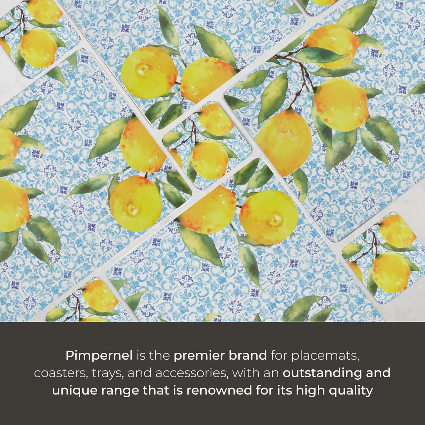 – Portmeirion Amalfi Lemons Coasters – Yellow, Set of 6