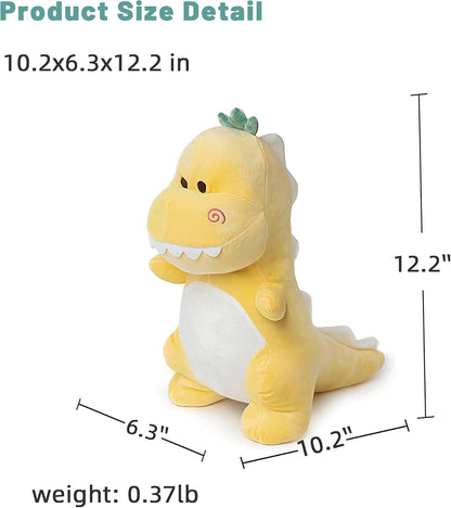 Dinosaur Stuffed Animal,12“ Cute Stuffed Dinosaur Plush Soft Dino Stuffed Animals Dino Plushie Toys for Boys Girls Kids Baby Toddlers (Yellow)