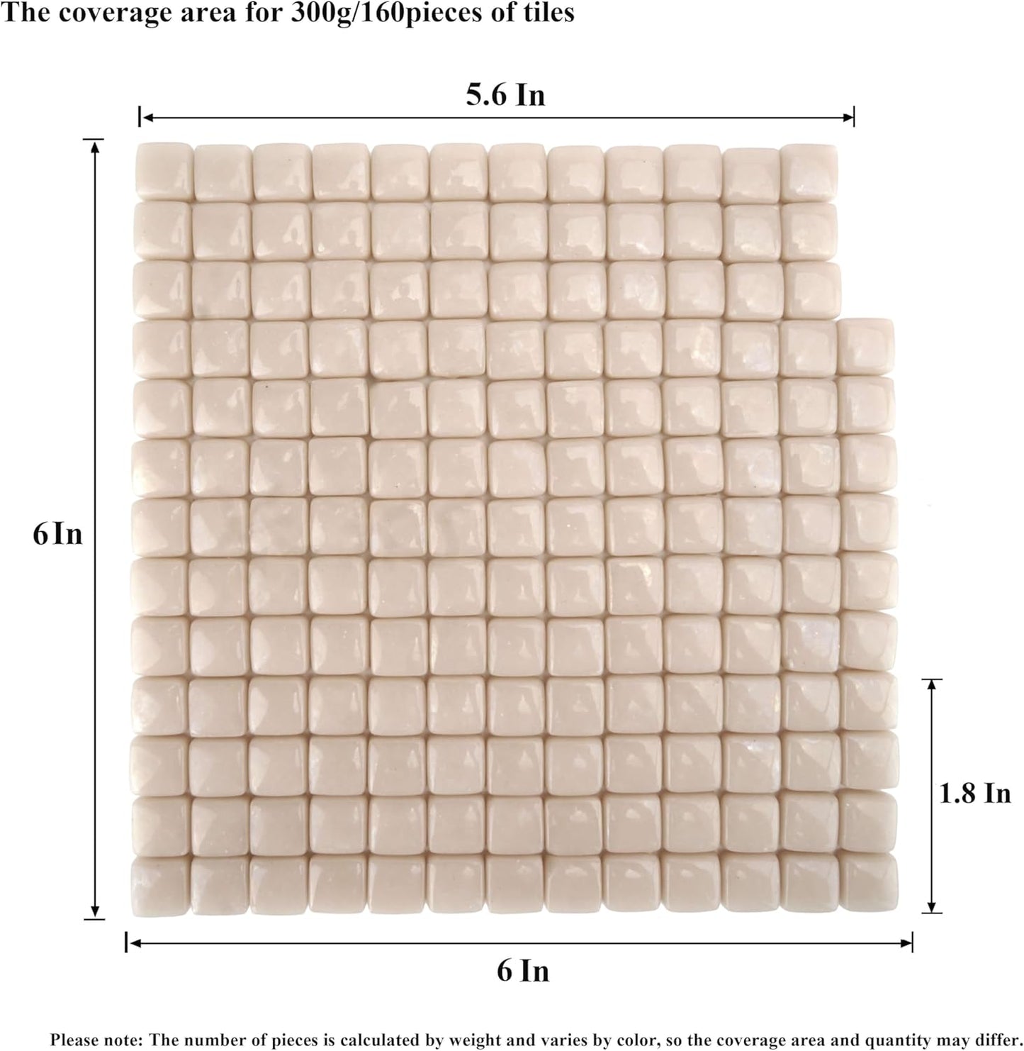 Square Mosaic Tiles for Crafts Bulk – 10x10mm Square Glass Mosaic Tile, 300g (160 Pieces) – Golden Yellow
