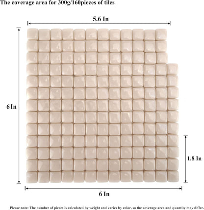 Square Mosaic Tiles for Crafts Bulk – 10x10mm Square Glass Mosaic Tile, 300g (160 Pieces) – Golden Yellow