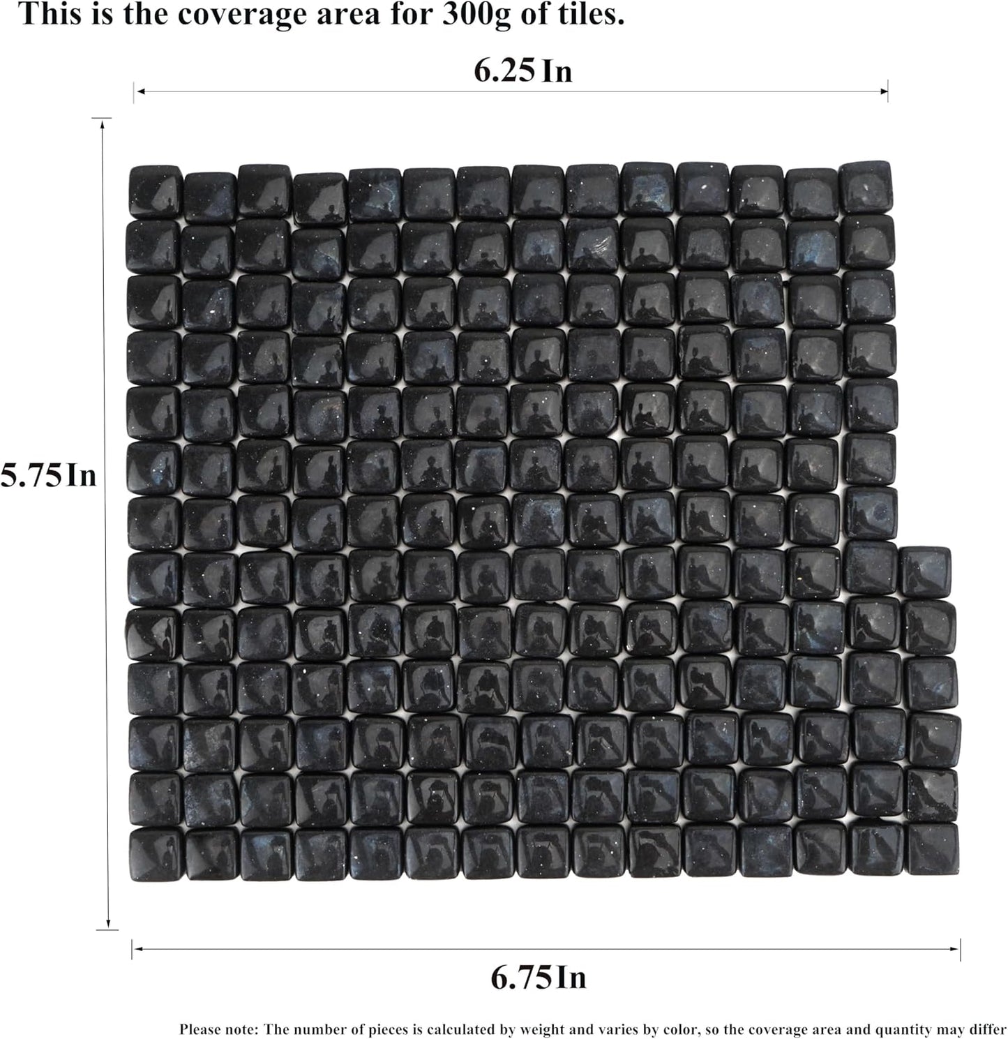 Square Mosaic Tiles for Crafts Bulk – 10x10mm Square Glass Mosaic Tile, 300g (160 Pieces) – Golden Yellow