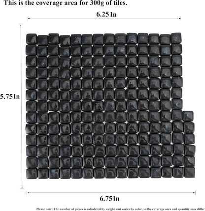Square Mosaic Tiles for Crafts Bulk – 10x10mm Square Glass Mosaic Tile, 300g (160 Pieces) – Golden Yellow