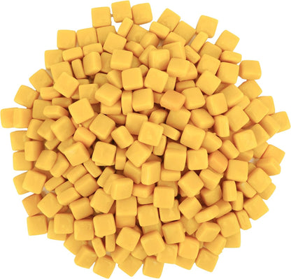 Square Mosaic Tiles for Crafts Bulk – 10x10mm Square Glass Mosaic Tile, 300g (160 Pieces) – Golden Yellow