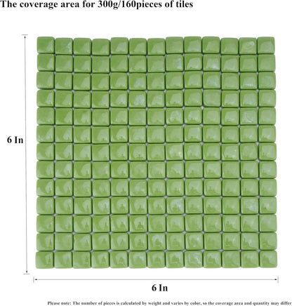 Square Mosaic Tiles for Crafts Bulk – 10x10mm Square Glass Mosaic Tile, 300g (160 Pieces) – Golden Yellow
