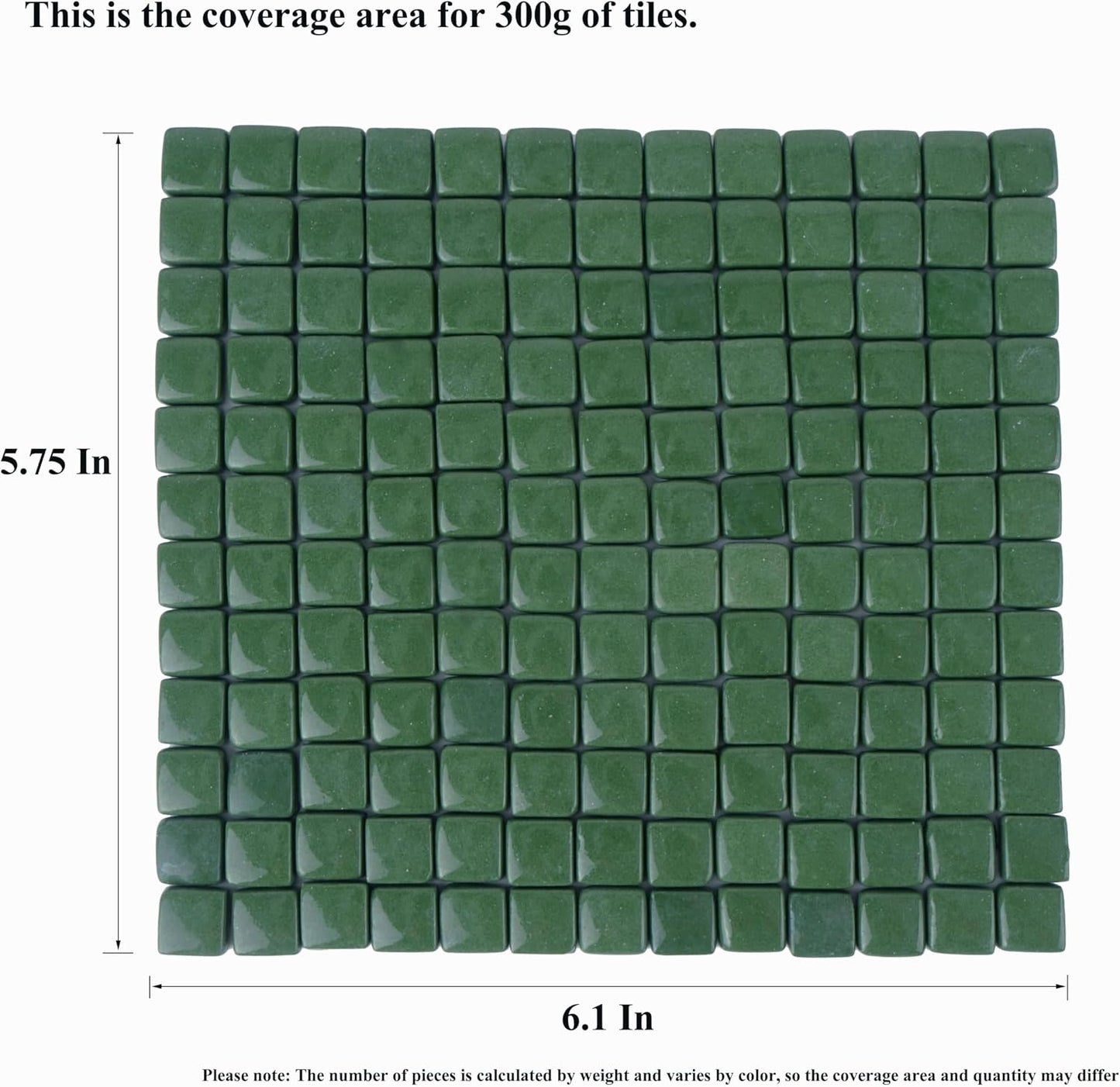 Square Mosaic Tiles for Crafts Bulk – 10x10mm Square Glass Mosaic Tile, 300g (160 Pieces) – Golden Yellow